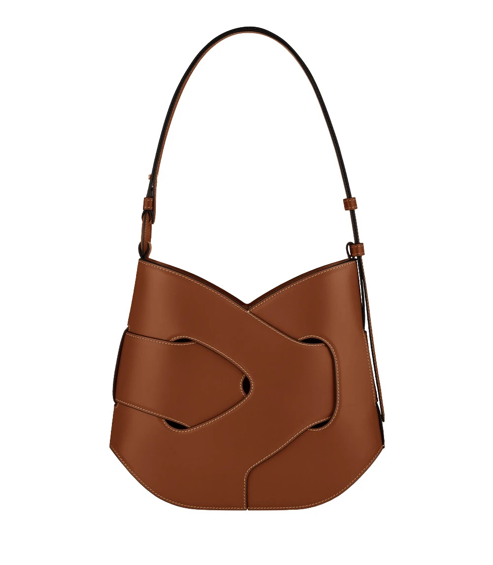 Brown-Nodde-Hobo-in-Cognac-collection-coveti17732_nobg Polène Nodde Hobo in Cognac Nodde Hobo in Cognac - Shoulder & Crossbody Bags - Parisian Luxury Leather Bag at Luxury Shoes