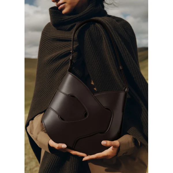 Polène Nodde Hobo in Ebony Nodde Hobo in Ebony - Shoulder & Crossbody Bags - Parisian Luxury Leather Bag at Luxury Shoes 