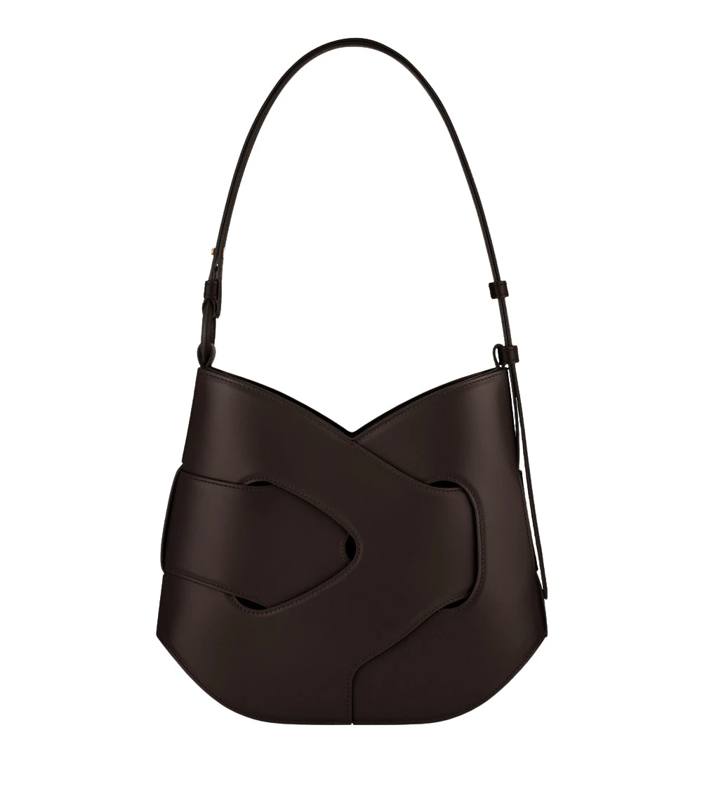 Brown-Nodde-Hobo-in-Ebony-collection-coveti31659_nobg Polène Nodde Hobo in Ebony Nodde Hobo in Ebony - Shoulder & Crossbody Bags - Parisian Luxury Leather Bag at Luxury Shoes