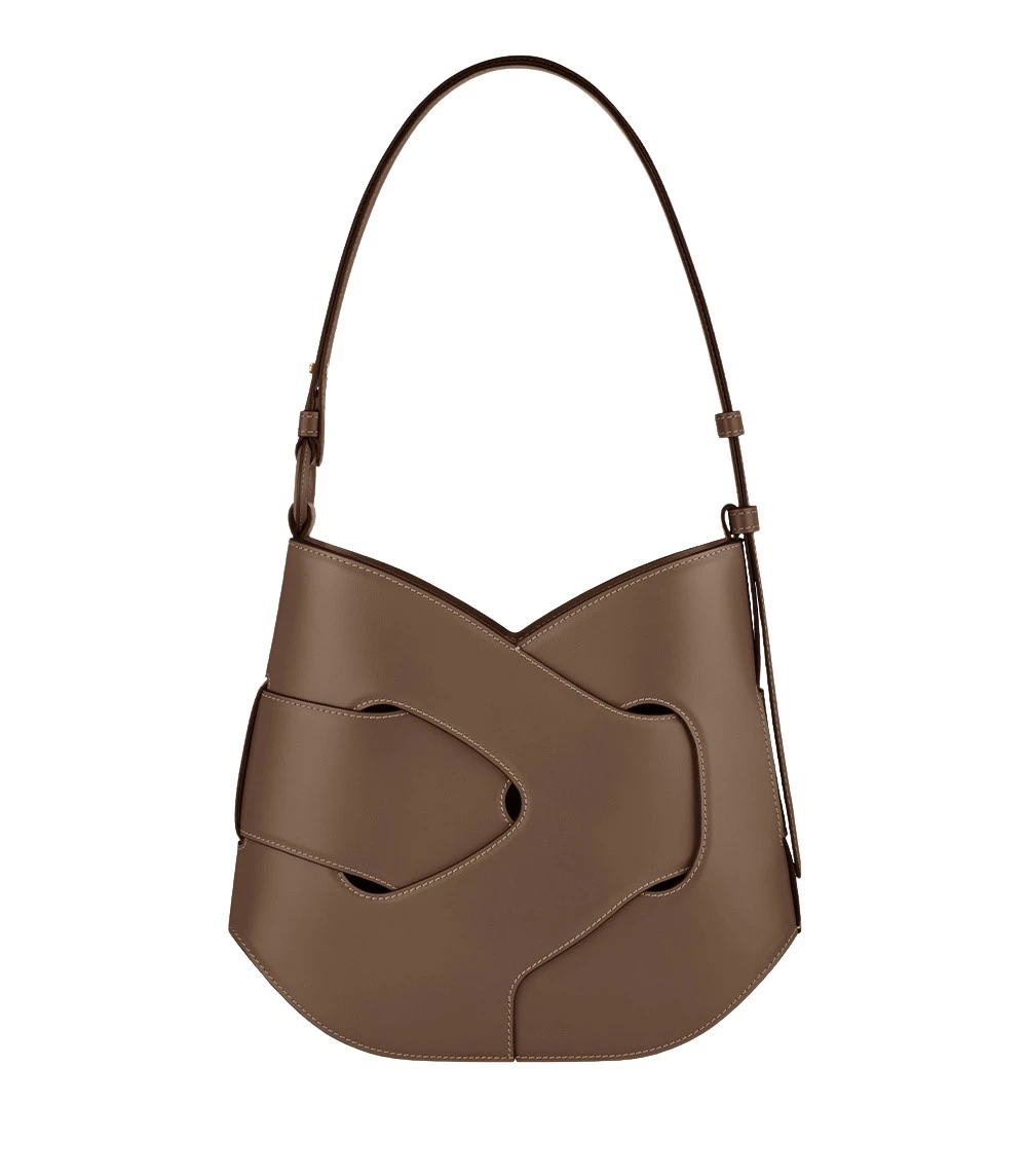Brown-Nodde-Hobo-in-Root-collection-coveti86888_nobg Polène Nodde Hobo in Root Nodde Hobo in Root - Shoulder & Crossbody Bags - Parisian Luxury Leather Bag at Luxury Shoes