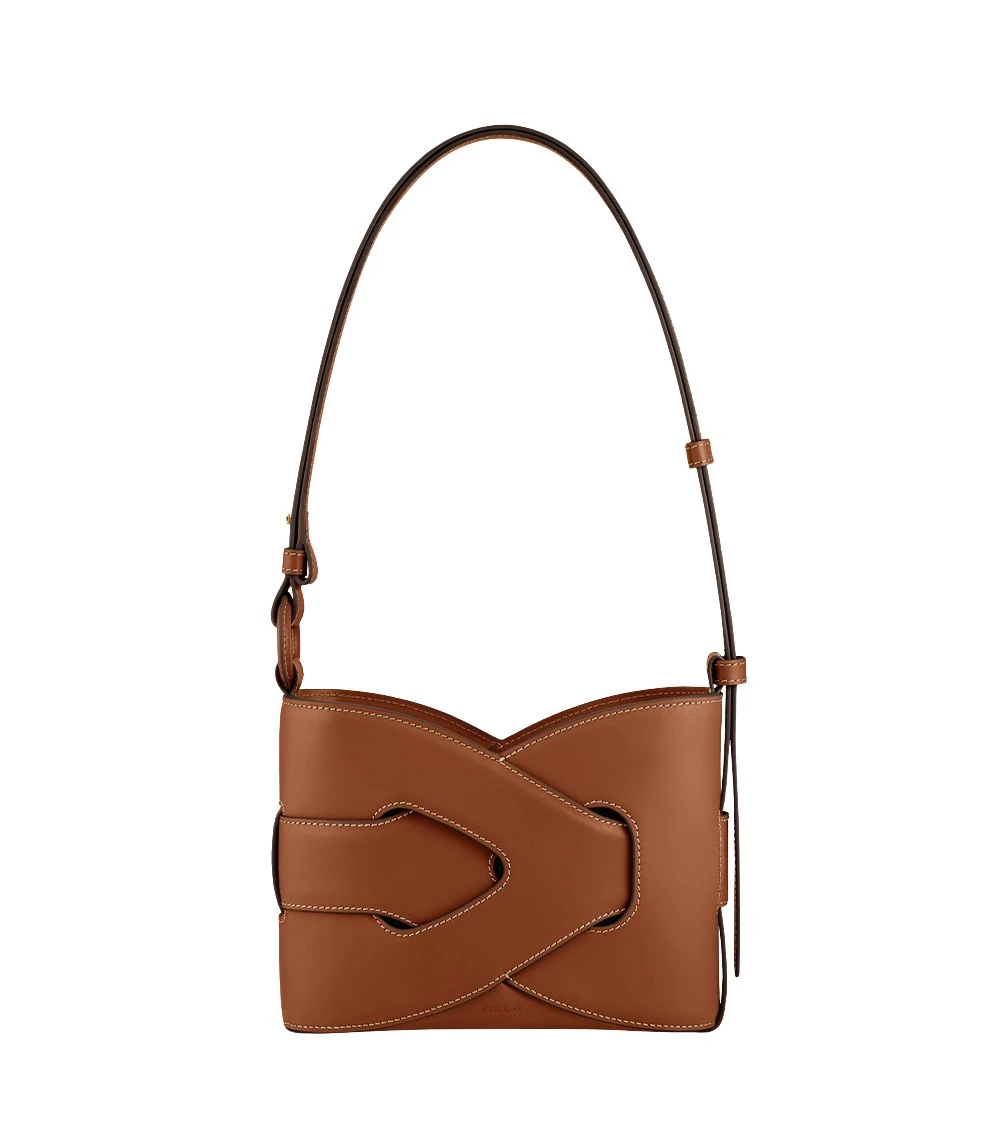 Brown-Nodde-in-Cognac-collection-coveti27207_nobg Polène Nodde in Cognac Nodde in Cognac - Shoulder & Crossbody Bags - Parisian Luxury Leather Bag at Luxury Shoes