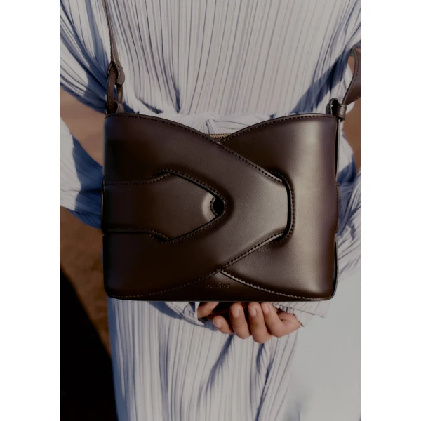 Polène Nodde in Ebony Nodde in Ebony - Shoulder & Crossbody Bags - Parisian Luxury Leather Bag at Luxury Shoes 