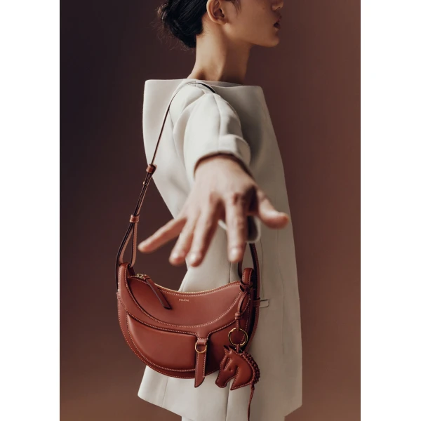 Polène Numéro Dix Galop in Cognac Numéro Dix Galop in Cognac - Shoulder & Crossbody Bags - Parisian Luxury Leather Bag at Luxury Shoes 