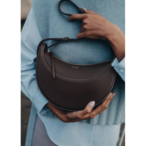 Polène Numéro Dix in Ebony Numéro Dix in Ebony - Shoulder & Crossbody Bags - Parisian Luxury Leather Bag at Luxury Shoes 