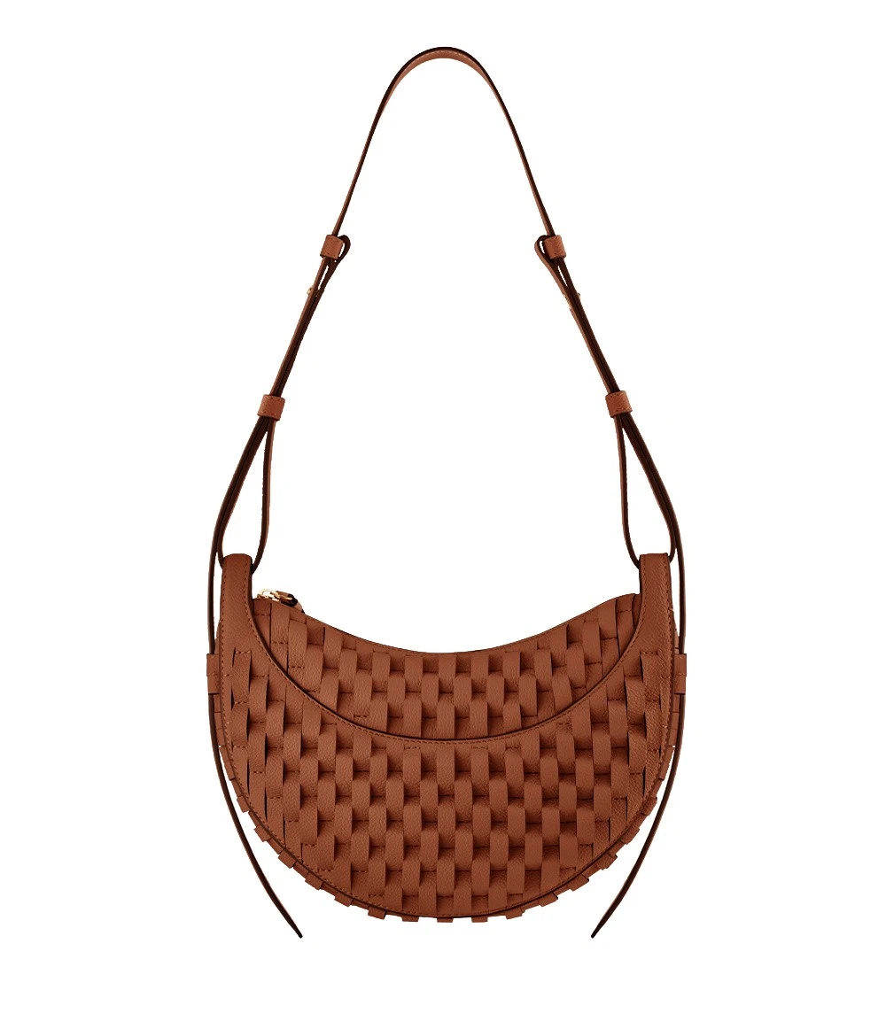 Brown-Numero-Dix-in-Onda-Cognac-collection-coveti85816_nobg Polène Numéro Dix in Onda Cognac Numéro Dix in Onda Cognac - Shoulder & Crossbody Bags - Parisian Luxury Leather Bag at Luxury Shoes