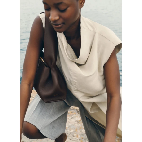 Polène Numéro Neuf East West in Ebony Numéro Neuf East West in Ebony - Shoulder & Crossbody Bags - Parisian Luxury Leather Bag at Luxury Shoes 