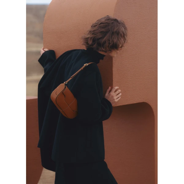 Polène Osmo in Cognac Osmo in Cognac - Shoulder & Crossbody Bags - Parisian Luxury Leather Bag at Luxury Shoes 