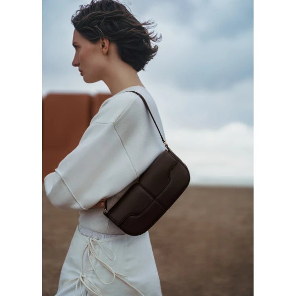 Polène Osmo in Ebony Osmo in Ebony - Shoulder & Crossbody Bags - Parisian Luxury Leather Bag at Luxury Shoes 