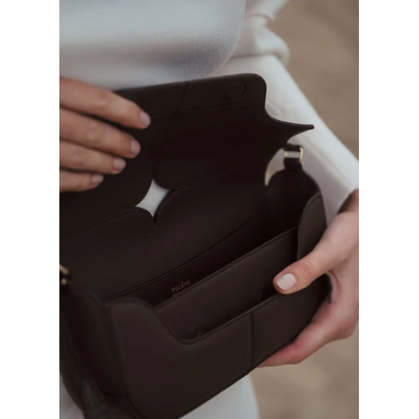 Polène Osmo in Ebony Osmo in Ebony - Shoulder & Crossbody Bags - Parisian Luxury Leather Bag at Luxury Shoes 