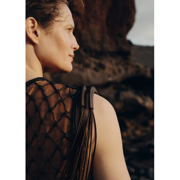 Polène Solé in Ebony Solé in Ebony - Shoulder & Crossbody Bags - Parisian Luxury Leather Bag at Luxury Shoes 