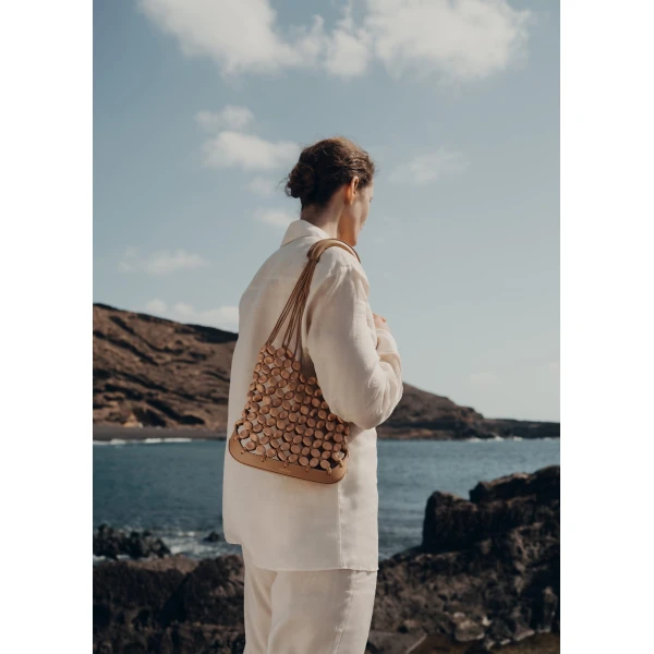 Polène Solé in Tan Solé in Tan - Shoulder & Crossbody Bags - Parisian Luxury Leather Bag at Luxury Shoes 