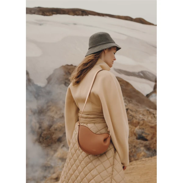 Polène Tonca in Camel Tonca in Camel - Shoulder & Crossbody Bags - Parisian Luxury Leather Bag at Luxury Shoes 