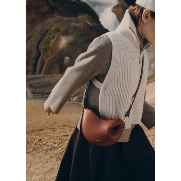 Polène Tonca in Cognac Tonca in Cognac - Shoulder & Crossbody Bags - Parisian Luxury Leather Bag at Luxury Shoes 