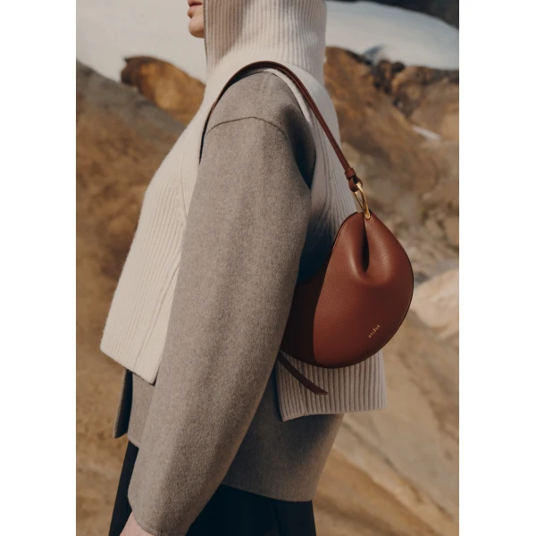 Polène Tonca in Cognac Tonca in Cognac - Shoulder & Crossbody Bags - Parisian Luxury Leather Bag at Luxury Shoes 