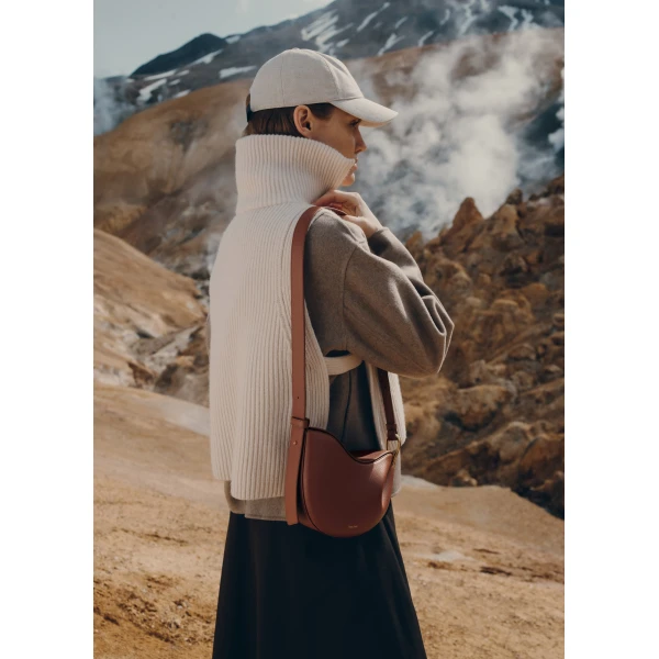 Polène Tonca in Cognac Tonca in Cognac - Shoulder & Crossbody Bags - Parisian Luxury Leather Bag at Luxury Shoes 