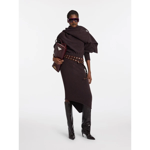 Brown midi dress