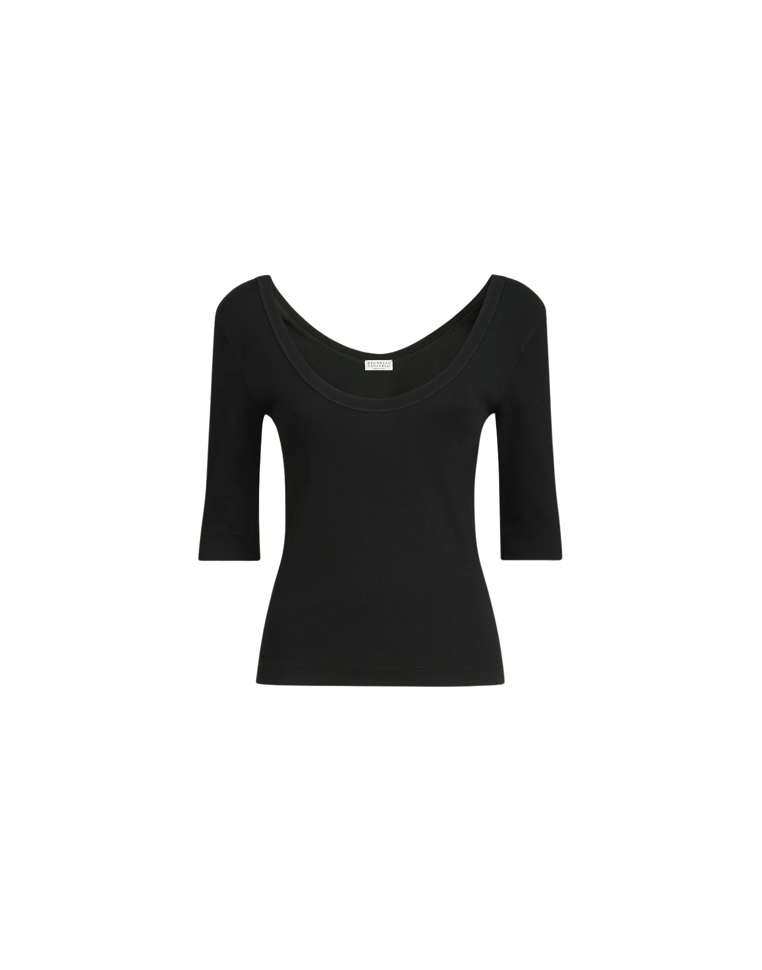 Brunello-Cucinelli-Ribbed-jersey-T-shirt-in-Black77024_nobg Brunello Cucinelli