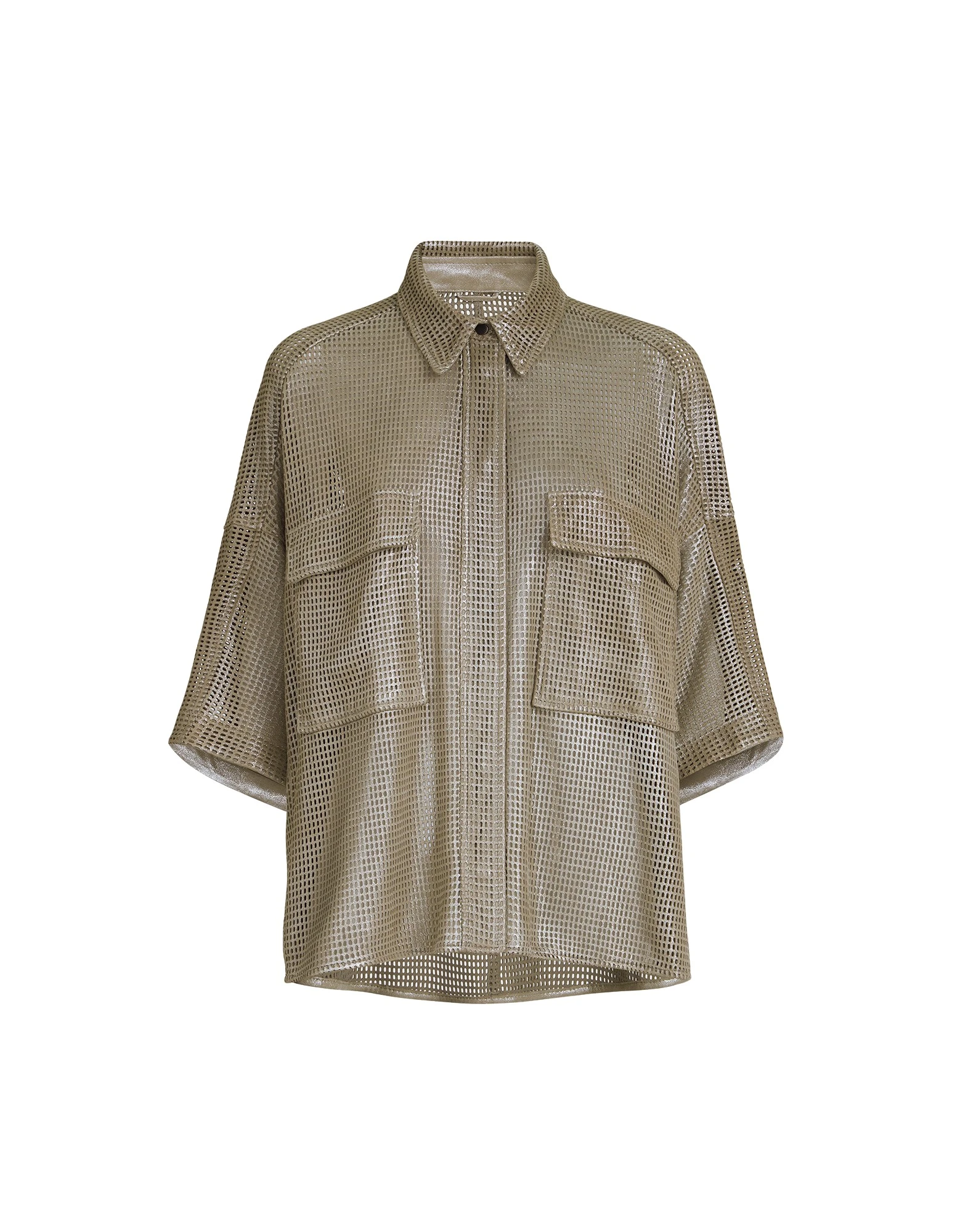 Brunello-Cucinelli-Sparkling-leather-net-shirt-in-Khaki38068_nobg Brunello Cucinelli