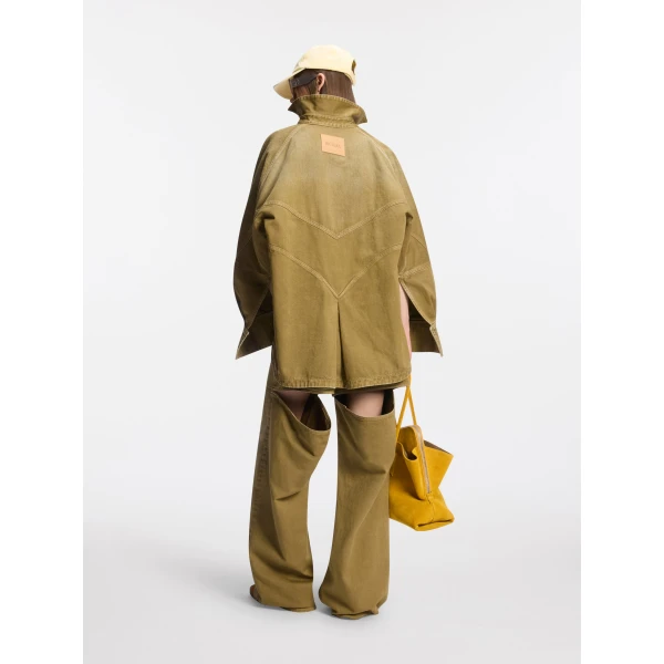 Attico brushed green trousers
