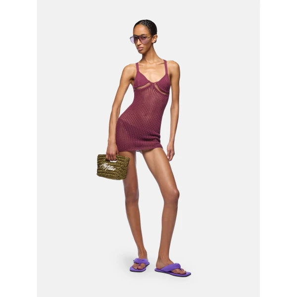 Burgundy mini dress