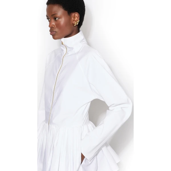 Alaïa Cotton Poplin Peplum Jacket - ALAÏA Jackets - Laser Cut Luxury - Shop at Luxury Shoes 
