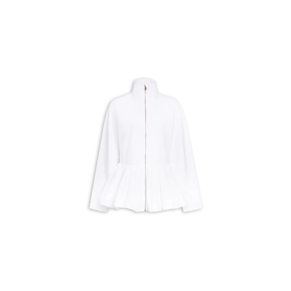 Alaïa Cotton Poplin Peplum Jacket - ALAÏA Jackets - Laser Cut Luxury - Shop at Luxury Shoes 