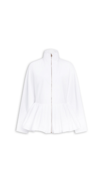 Alaïa Cotton Poplin Peplum Jacket - ALAÏA Jackets - Laser Cut Luxury - Shop at Luxury Shoes 