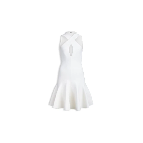 Alaïa Cross Front Knit Dress - ALAÏA Dresses - Laser Cut Luxury - Shop at Luxury Shoes 