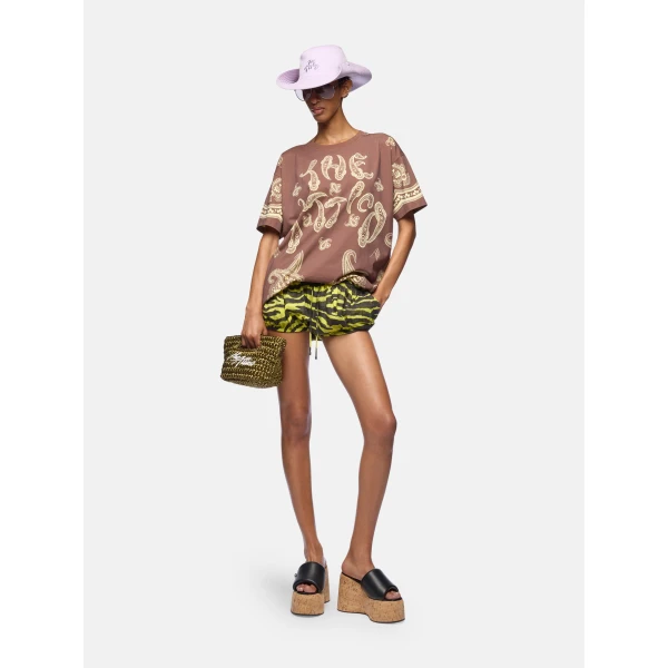 Dark brown and yellow t-shirt