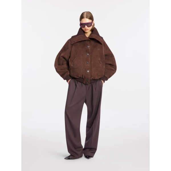 Dark brown bomber