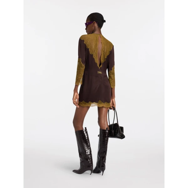 Attico dark green and dark brown dress