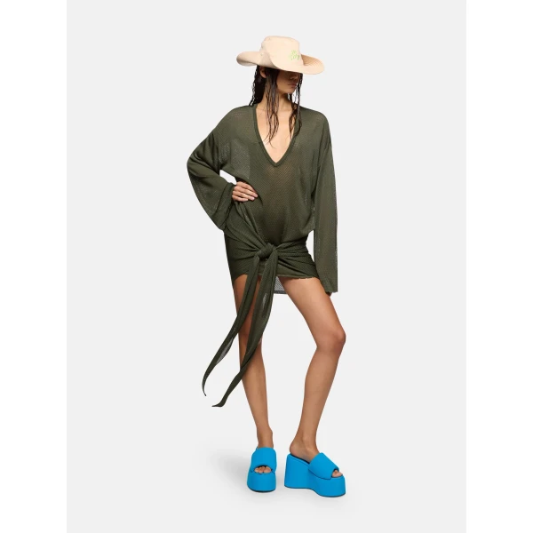 Dark green mini dress