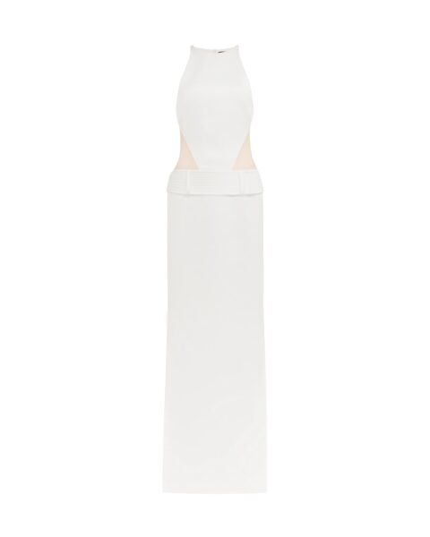 David Koma Belt Detail Halterneck Gown