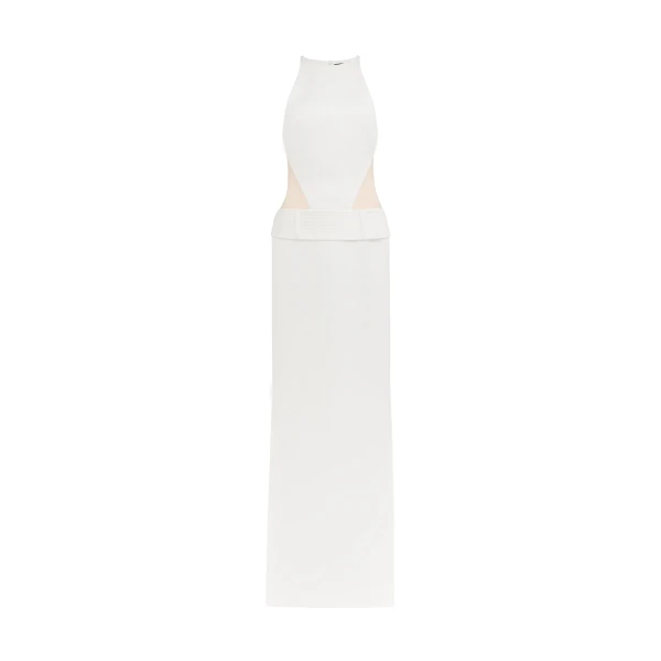David Koma Belt Detail Halterneck Gown