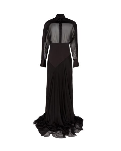David Koma Contrast Panel Shirt Gown