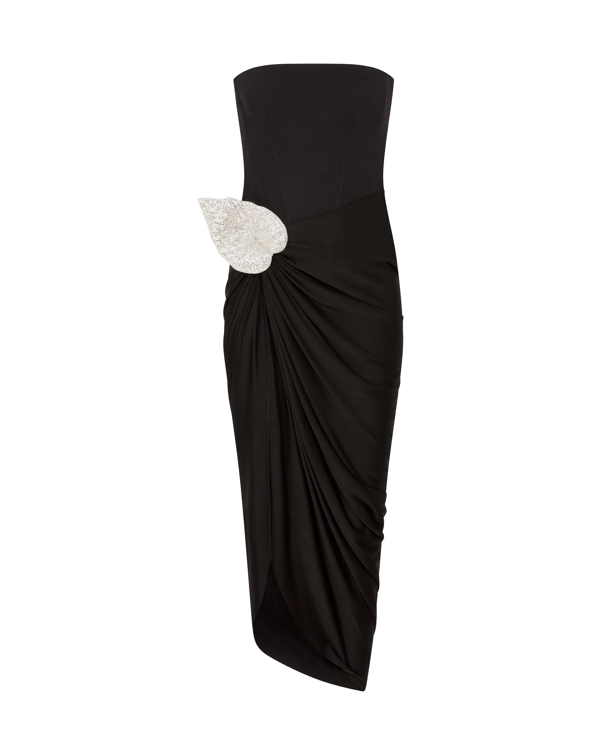 David Koma Crystal Leaf And Draped Skirt Corset Dress David Koma Crystal Leaf And Draped Skirt Corset Dress