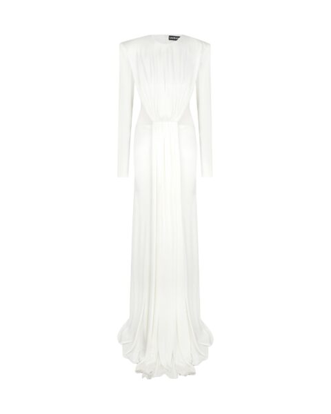 David Koma Draped Gown With Side Cut-Outs