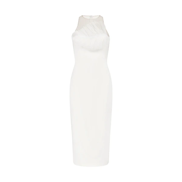 David Koma Pleated Leaf Midi Dress
