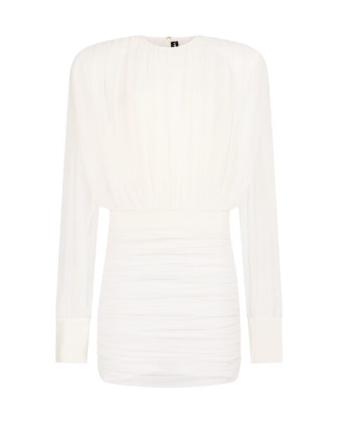 David Koma Ruched Blouse Top Mini Dress