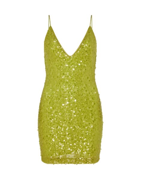 David Koma Sequin Mini Dress In Green