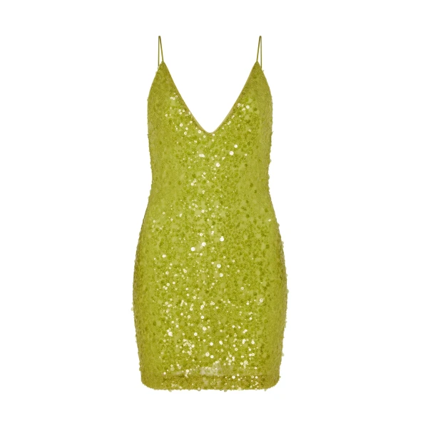David Koma Sequin Mini Dress In Green