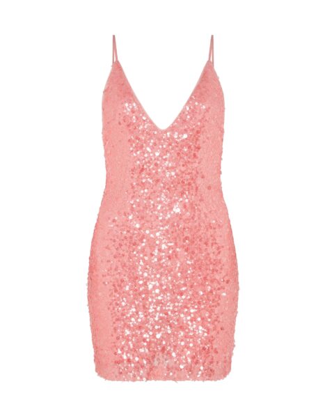 David Koma Sequin Mini Dress In Pink