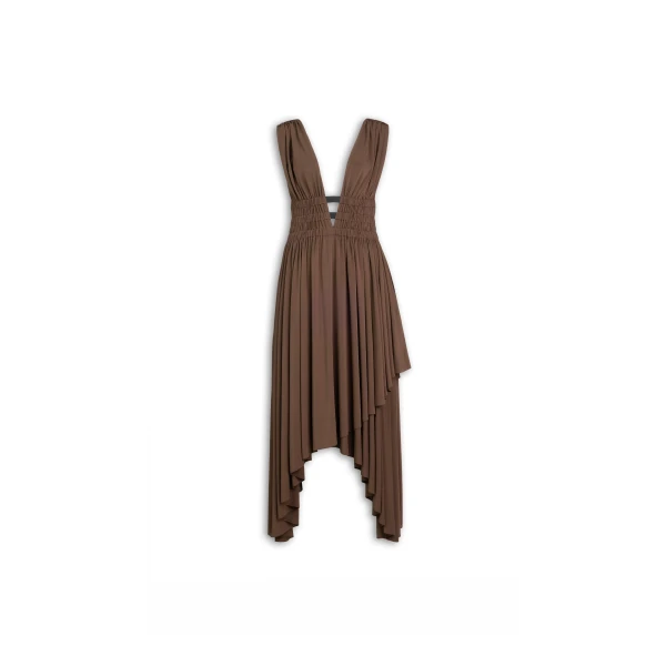 Alaïa Deesse V Neck Dress - ALAÏA Dresses - Laser Cut Luxury - Shop at Luxury Shoes 