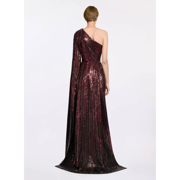 Elie Saab Asymmetrical Sequin Embroidered Dress in Multicolour featuring  – Luxury Designer Fashion at Luxury Shoes .