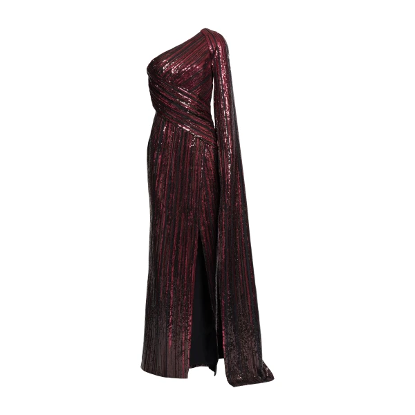 Elie Saab Asymmetrical Sequin Embroidered Dress in Multicolour featuring  – Luxury Designer Fashion at Luxury Shoes .