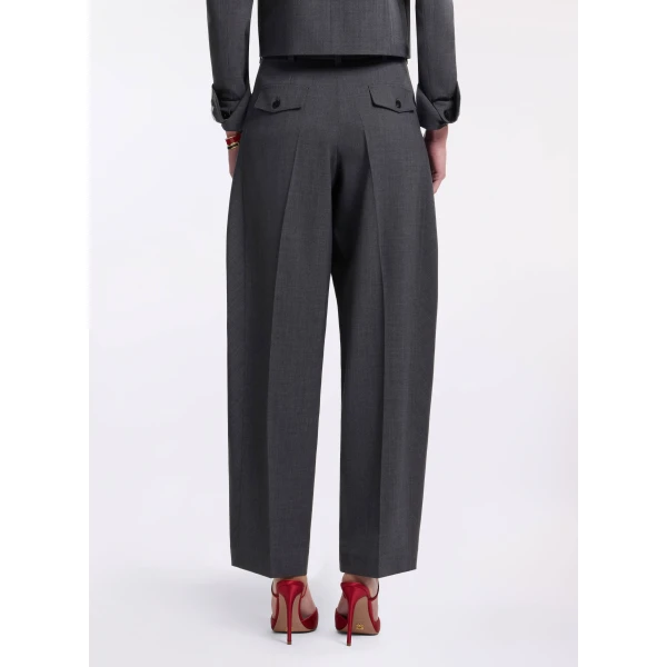 Elie Saab Balloon Wool Pants in Grey featuring  – Luxury Designer Fashion at Luxury Shoes .