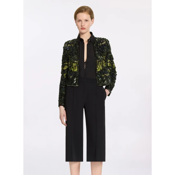 Elie Saab Bead Embroidered Jacket in Green featuring  – Luxury Designer Fashion at Luxury Shoes .