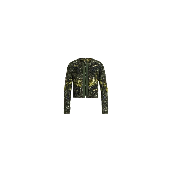 Elie Saab Bead Embroidered Jacket in Green featuring  – Luxury Designer Fashion at Luxury Shoes .