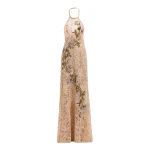 Elie Saab Bead Embroidered Lace Dress in Neutrals featuring  – Luxury Designer Fashion at Luxury Shoes .