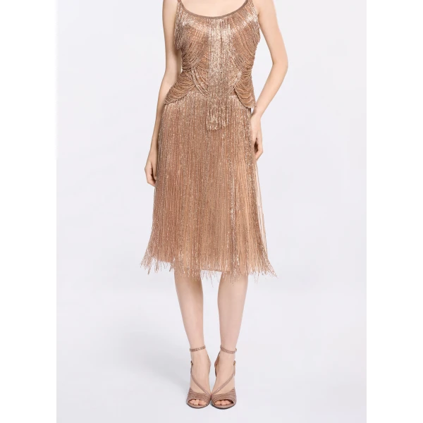 Elie Saab Bead Embroidered Midi Skirt in Neutrals featuring  – Luxury Designer Fashion at Luxury Shoes .